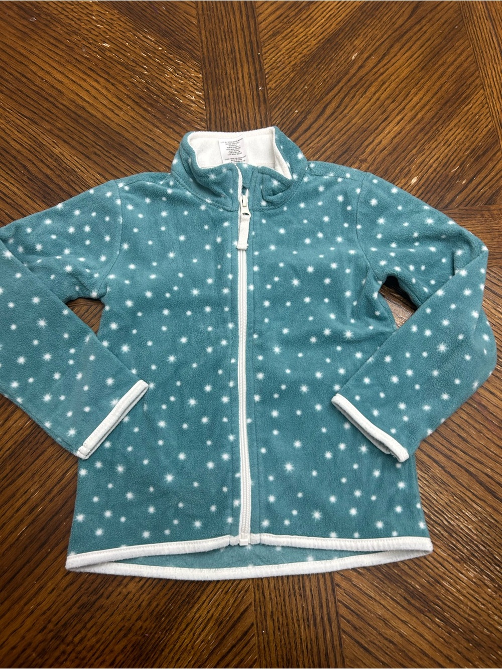 Girls Teal Starprint Fleece Zip-Up Jacket size 4T